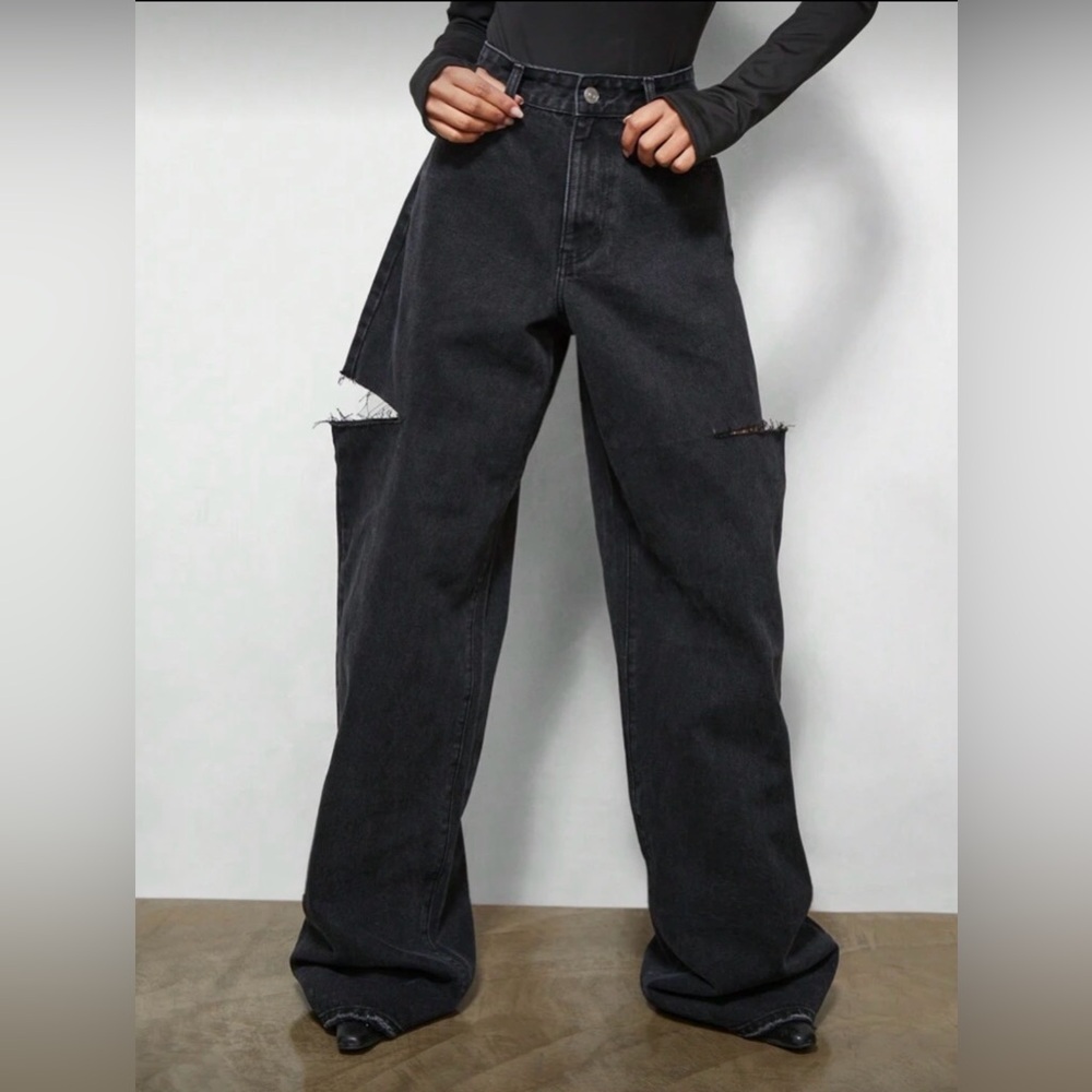 Wide-Leg Jeans ripped raw edge Mason Margiela look alike BRAND NEW size 27 small